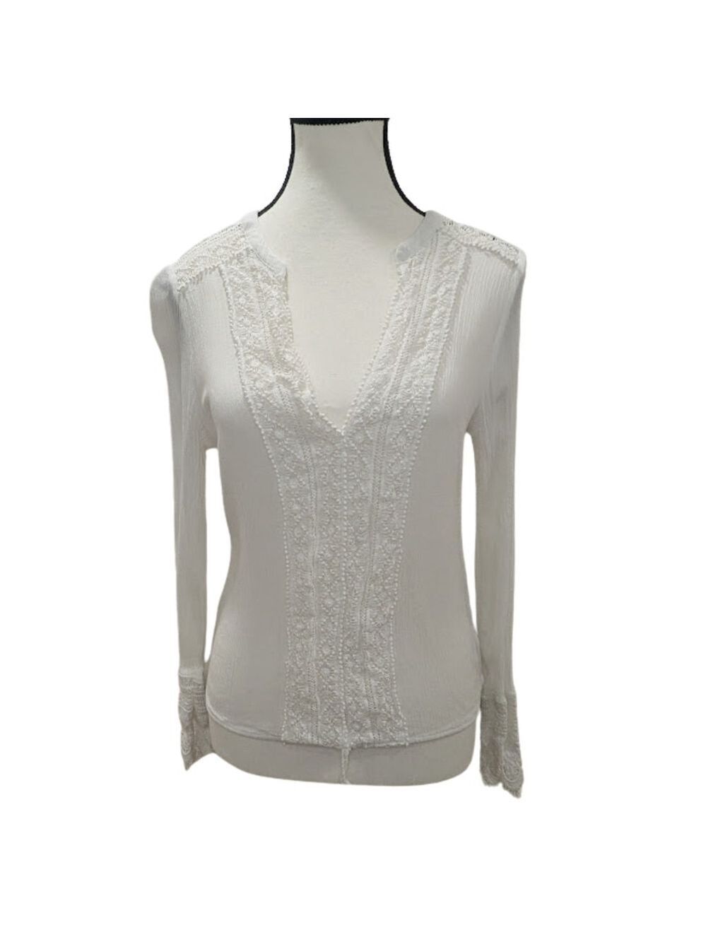 Lulus Romantic Boho Lace Blouse | Cottagecore Fairycore Poet Top | Size M